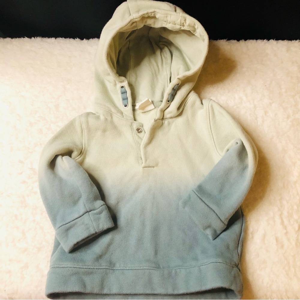 H&M Light Green Dip Dye Hoodie Sweatshirt 4-6 Months